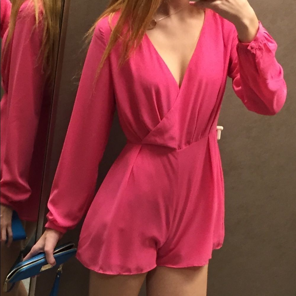 Hot pink nordstrom romper